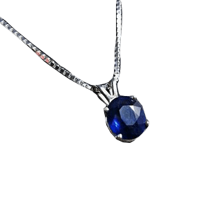 Blue Sapphire Navy-Blue Pendant: Saturn's Majesty | Brahmatells - BrahmatellsStore