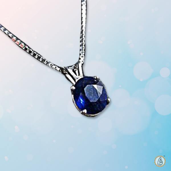 Blue Sapphire Navy-Blue Pendant: Saturn's Majesty | Brahmatells - BrahmatellsStore