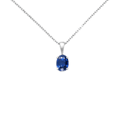 Blue Sapphire Oval Pendant: Saturn's Elegance | Brahmatells - BrahmatellsStore