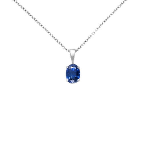 Blue Sapphire Oval Pendant: Saturn's Elegance | Brahmatells - BrahmatellsStore
