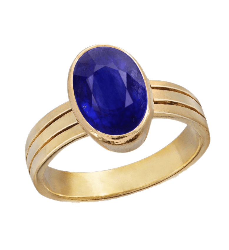 Blue Sapphire Oval Ring - Saturn's Elegance | Brahmatells - BrahmatellsStore