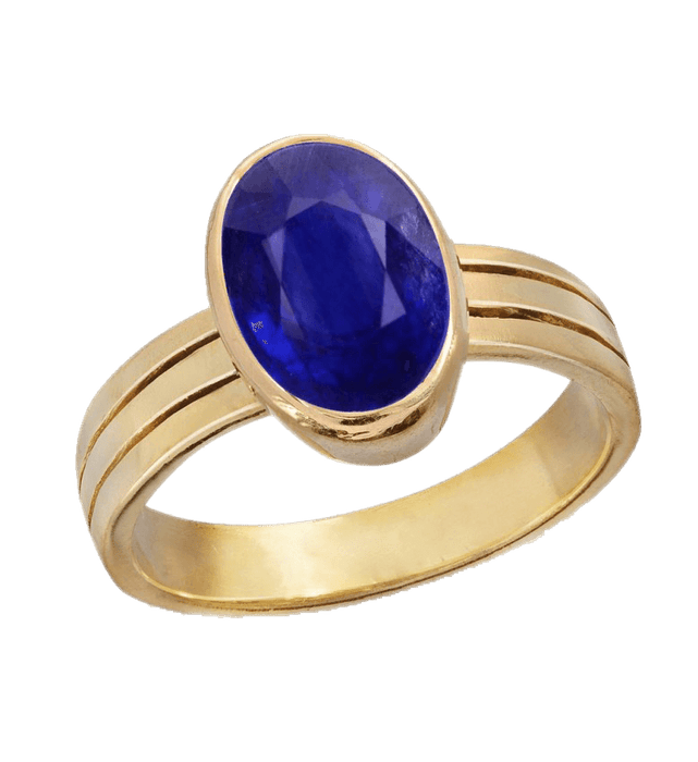 Blue Sapphire Oval Ring - Saturn's Elegance | Brahmatells - BrahmatellsStore