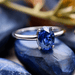 Blue Sapphire Oval Ring - Saturn's Elegance | Brahmatells - BrahmatellsStore