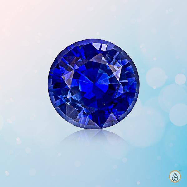 Blue Sapphire round BTBS123GSM - BrahmatellsStore