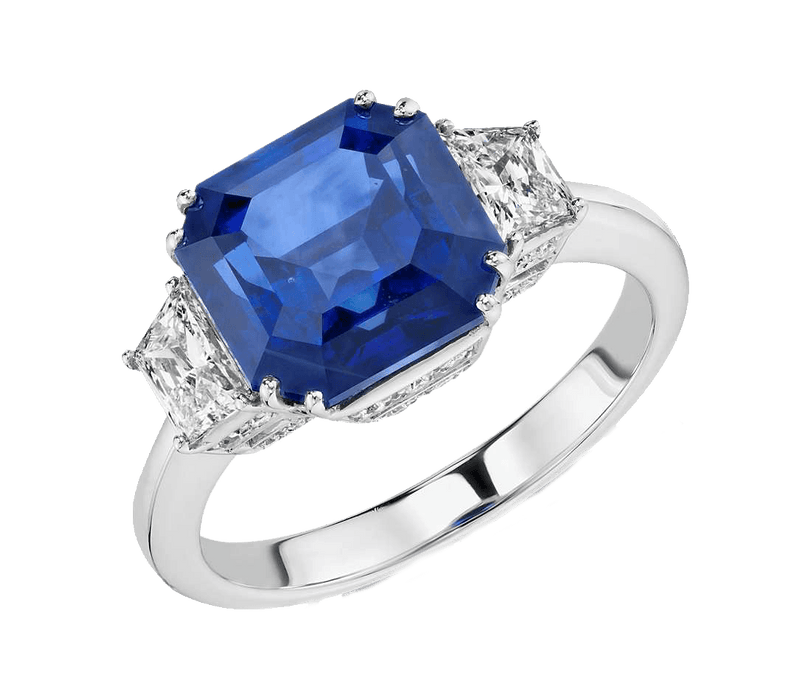Blue Sapphire Soft-Edge Ring - Saturn's Gentle Touch | Brahmatells - BrahmatellsStore