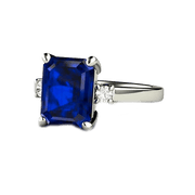 Blue Sapphire Square Ring - Saturn's Strength | Brahmatells - BrahmatellsStore