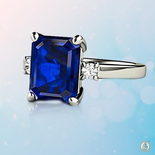 Blue Sapphire Square Ring - Saturn's Strength | Brahmatells - BrahmatellsStore