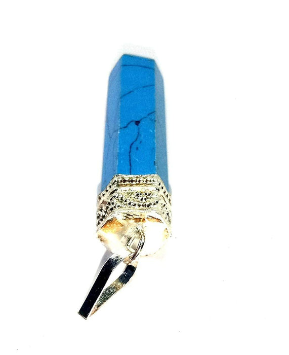 Blue Turquoise Pencil Point Pendant - BrahmatellsStore