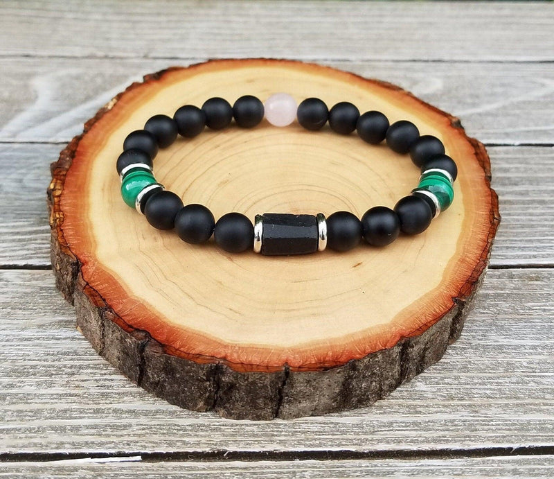 Brahmatells Empath Protection Bracelet with Malachite & Tourmaline - BrahmatellsStore
