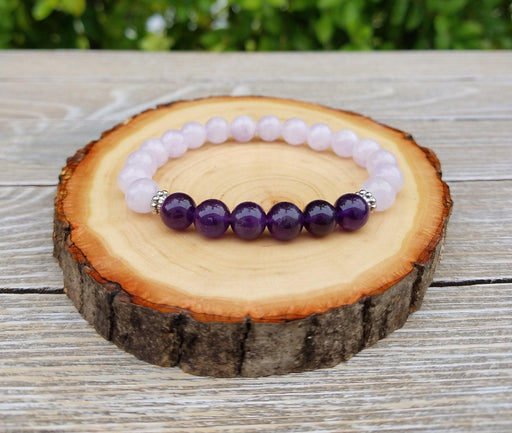 Brahmatells Lavender Amethyst & Amethyst Meditation Bracelet – Embrace Serenity - BrahmatellsStore