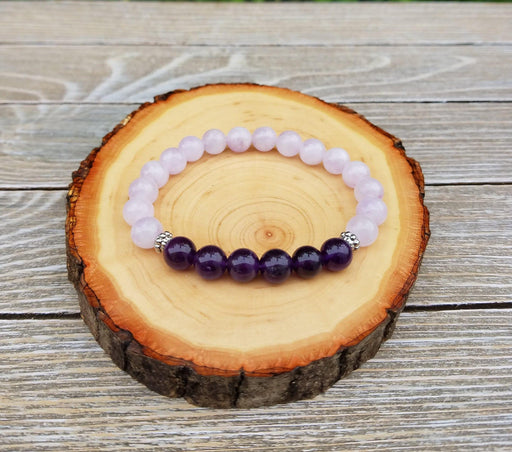 Brahmatells Lavender Amethyst & Amethyst Meditation Bracelet – Embrace Serenity - BrahmatellsStore