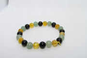 Brahmatells Path to Abundance Bracelet – Citrine, Black Obsidian & Green Aventurine - BrahmatellsStore