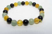 Brahmatells Path to Abundance Bracelet – Citrine, Black Obsidian & Green Aventurine - BrahmatellsStore