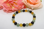 Brahmatells Path to Abundance Bracelet – Citrine, Black Obsidian & Green Aventurine - BrahmatellsStore