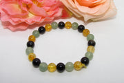 Brahmatells Path to Abundance Bracelet – Citrine, Black Obsidian & Green Aventurine - BrahmatellsStore