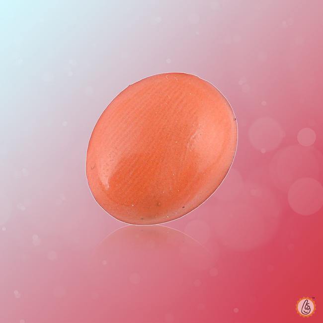 Brahmatells Premium Red Coral Oval-Natural: Harmonize Your Life with Astrological Gem - BrahmatellsStore