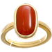 Brahmatells Red Coral Capsule-Cherry-Red Ring in Golden Setting: Mars-Infused Elegance - BrahmatellsStore