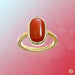 Brahmatells Red Coral Capsule-Cherry-Red Ring in Golden Setting: Mars-Infused Elegance - BrahmatellsStore