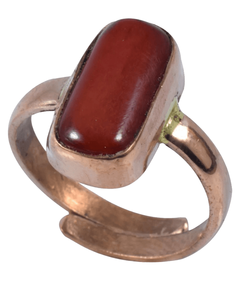 Brahmatells Red Coral Capsule-Maroon-Red Ring: Mars-Infused Gemstone for Empowerment - BrahmatellsStore