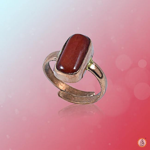 Brahmatells Red Coral Capsule-Maroon-Red Ring: Mars-Infused Gemstone for Empowerment - BrahmatellsStore