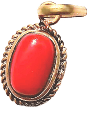 Brahmatells Red Coral Capsule-Rose-Red Pendant: Mars-Inspired Gem for Empowerment - BrahmatellsStore