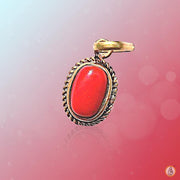 Brahmatells Red Coral Capsule-Rose-Red Pendant: Mars-Inspired Gem for Empowerment - BrahmatellsStore
