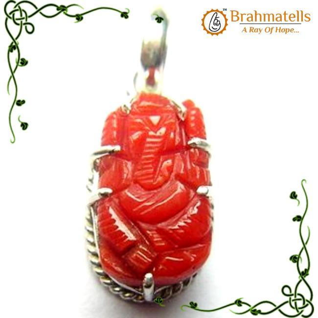 Brahmatells Red Coral Ganesha: Mars-Enhanced Gemstone for Prosperity - BrahmatellsStore