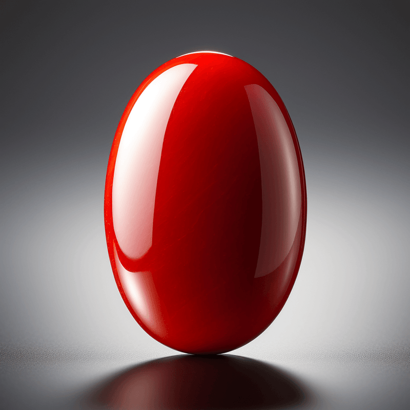 Brahmatells Red Coral Oval-Apple-Red: Mars-Aligned Gemstone for Strength - BrahmatellsStore