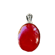 Brahmatells Red Coral Oval-Light-Red Pendant: Harness the Power of Mars - BrahmatellsStore