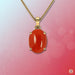 Brahmatells Red Coral Oval-Tomato-Red Pendant: Mars-Inspired Gemstone for Empowerment - BrahmatellsStore