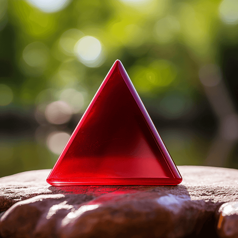 Brahmatells Red Coral Triangle-Apple-Red: Mars-Inspired Gemstone - BrahmatellsStore