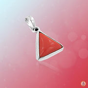 Brahmatells Red Coral Triangle-Apple-Red Silver Pendant: A Mars-Inspired Gemstone - BrahmatellsStore