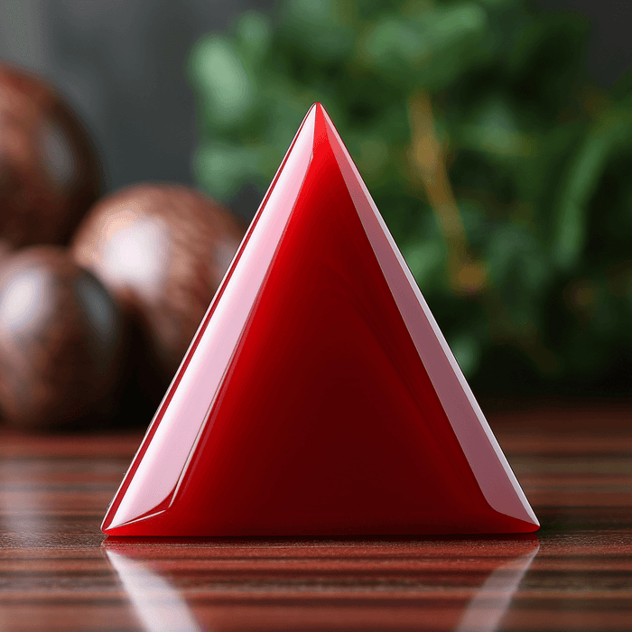 Brahmatells Red Coral Triangle-Apple-Red Silver Pendant: A Mars-Inspired Gemstone - BrahmatellsStore