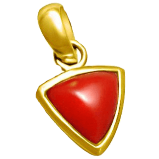 Brahmatells Red Coral Triangle-Cherry-Red Pendant: A Mars-Inspired Astrological Accessory - BrahmatellsStore
