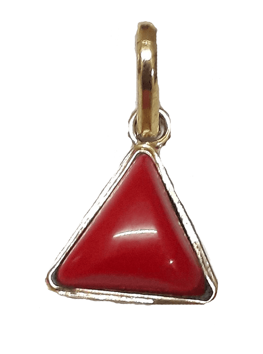 Brahmatells Red Coral Triangle-Crimson-Red Pendant: A Mars-Inspired Astrological Accessory - BrahmatellsStore