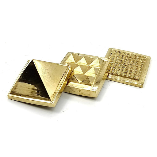 Brass Metal Vastu Pyramid for Home & Office Feng Shui Products North-West (Golden) - BrahmatellsStore