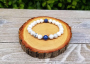 Calming & Focus Bracelet - Meditation Bracelet, Kyanite, Howlite - BrahmatellsStore