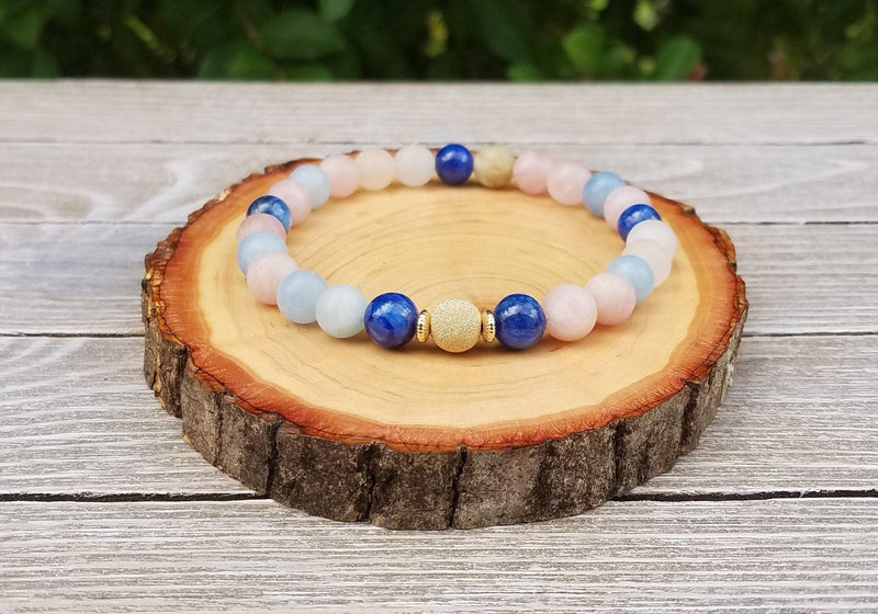 Calming Dream Bracelet: Kyanite & Morganite | Brahmatells - BrahmatellsStore