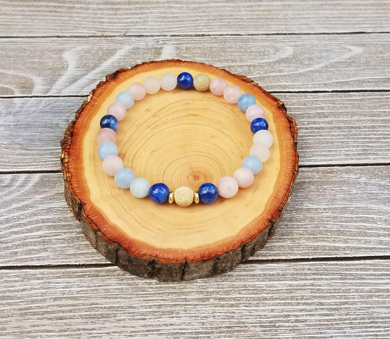 Calming Dream Bracelet: Kyanite & Morganite | Brahmatells - BrahmatellsStore