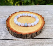 Calming Peace Bracelet: Angelite & Amethyst | Brahmatells - BrahmatellsStore