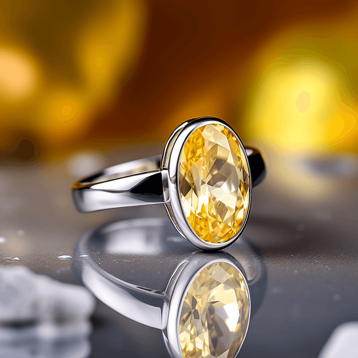 Candle Light Yellow Sapphire Ring Jupiter s Radiance Brahmatells