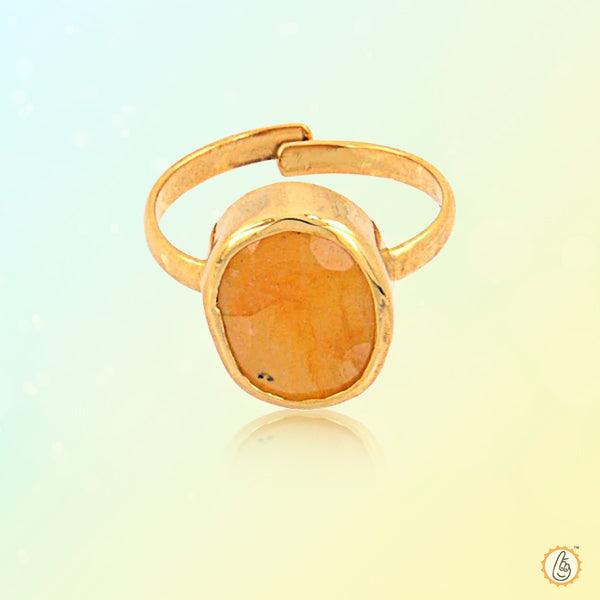 Candle-Light Yellow Sapphire Ring - Jupiter's Radiance | Brahmatells - BrahmatellsStore