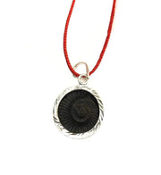 Chakra Shaligram Silver Plated Pendant. - BrahmatellsStore