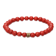 Cherry Red Coral Round Bracelet - Mars Harmony Accessory | Brahmatells - BrahmatellsStore