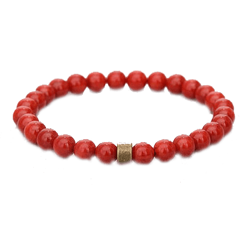 Cherry Red Coral Round Bracelet - Mars Harmony Accessory | Brahmatells - BrahmatellsStore