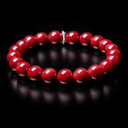 Cherry Red Coral Round Bracelet - Mars Harmony Accessory | Brahmatells - BrahmatellsStore