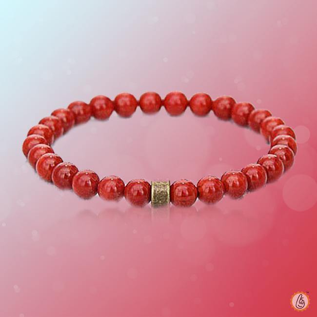 Cherry Red Coral Round Bracelet - Mars Harmony Accessory | Brahmatells - BrahmatellsStore