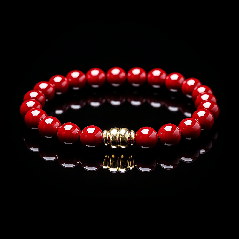 Cherry Red Coral Round Bracelet - Mars Harmony Accessory | Brahmatells - BrahmatellsStore