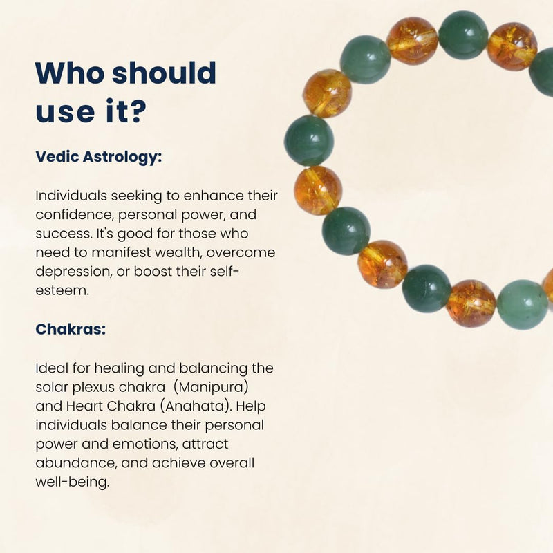 Citrine & Green Aventurine Wealth Bracelet | Business Success & Opportunity - BrahmatellsStore