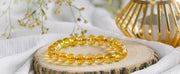 Citrine Diamond Cut Bracelet - 8mm Beads for Men & Women - BrahmatellsStore